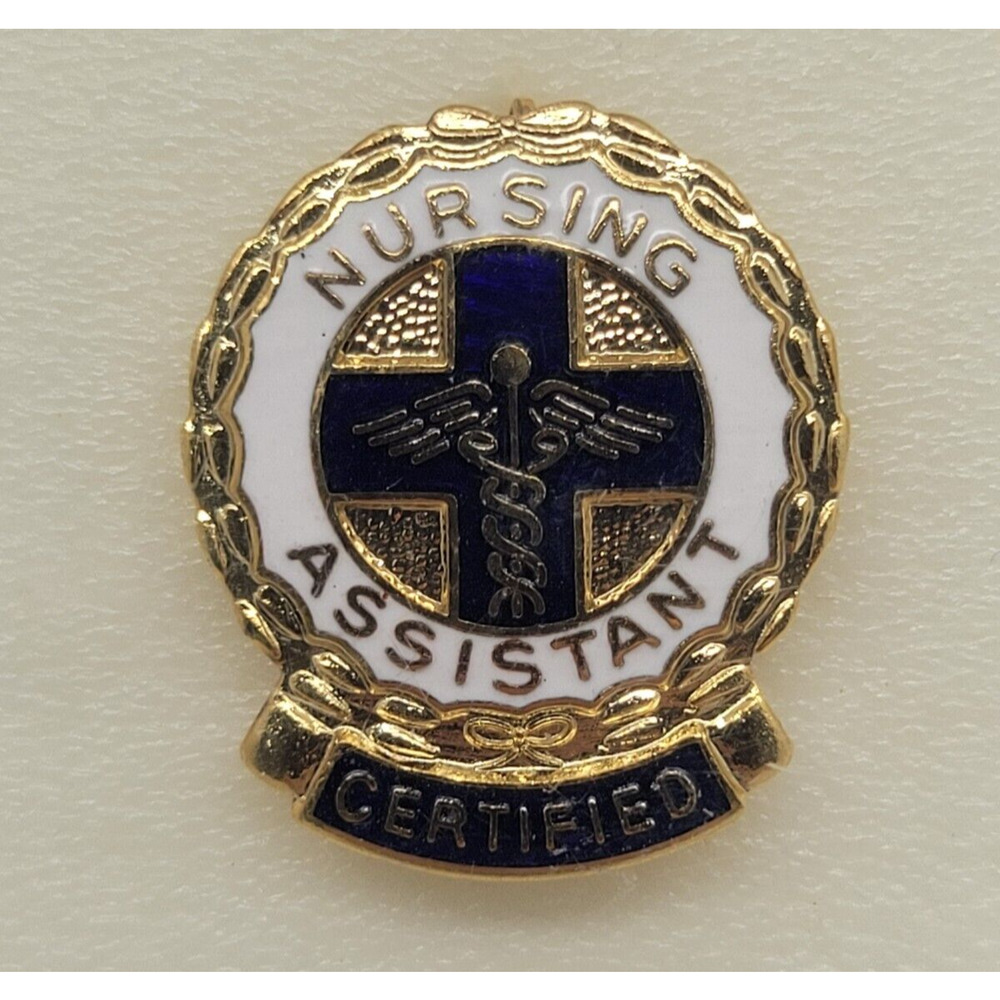 CNA Certified Nursing Assistant Enamel Brooch Pin Uniform Accessories Vtg 1977